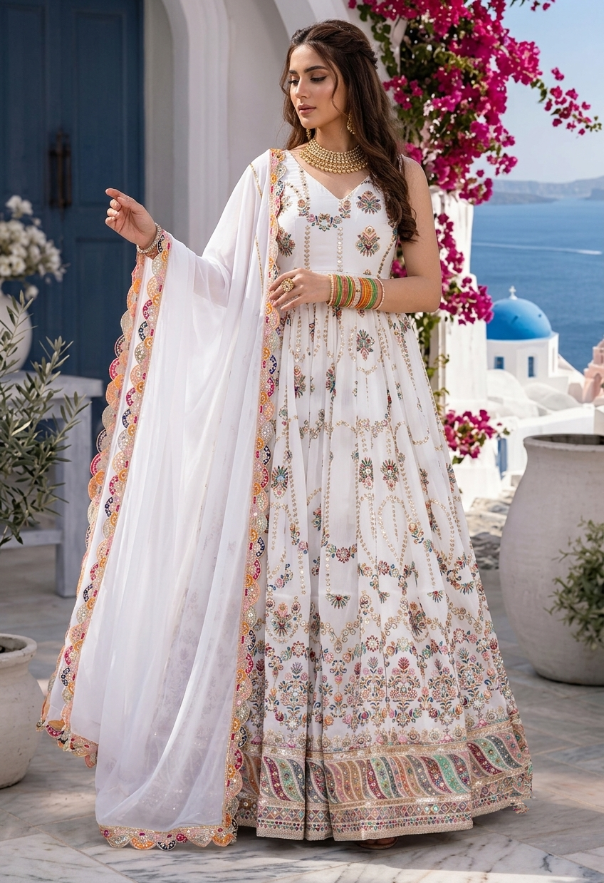 BARKAT-Elegant Ethnic Gown with Dupatta