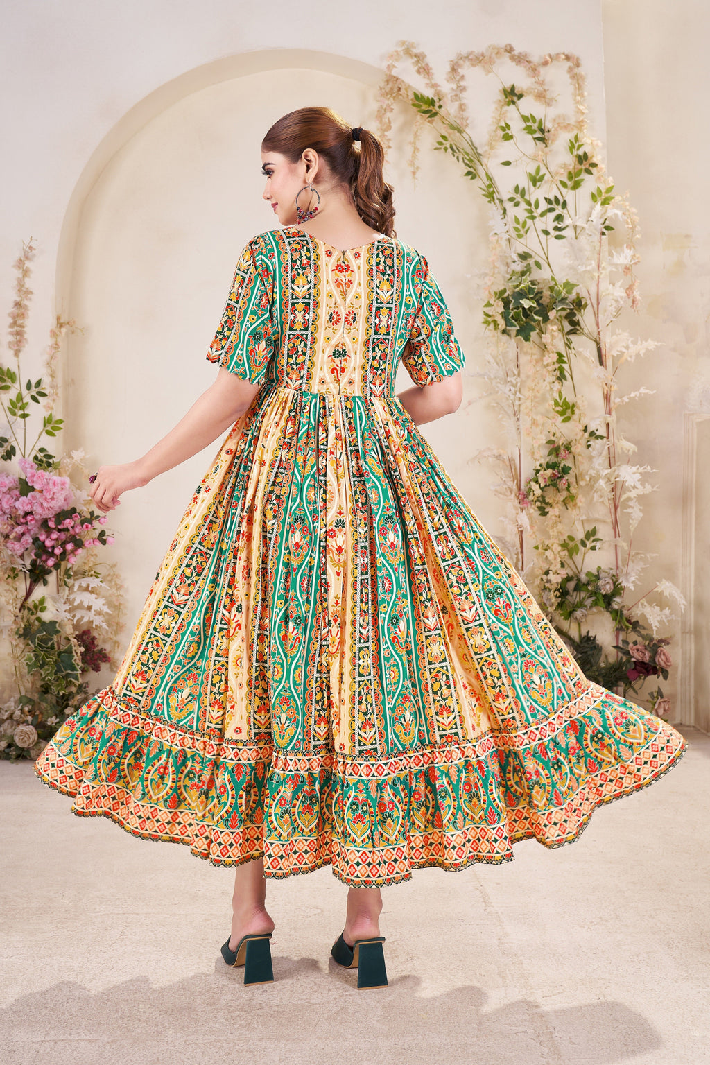 Kastoory-Heavy Fancy Long Western Dress