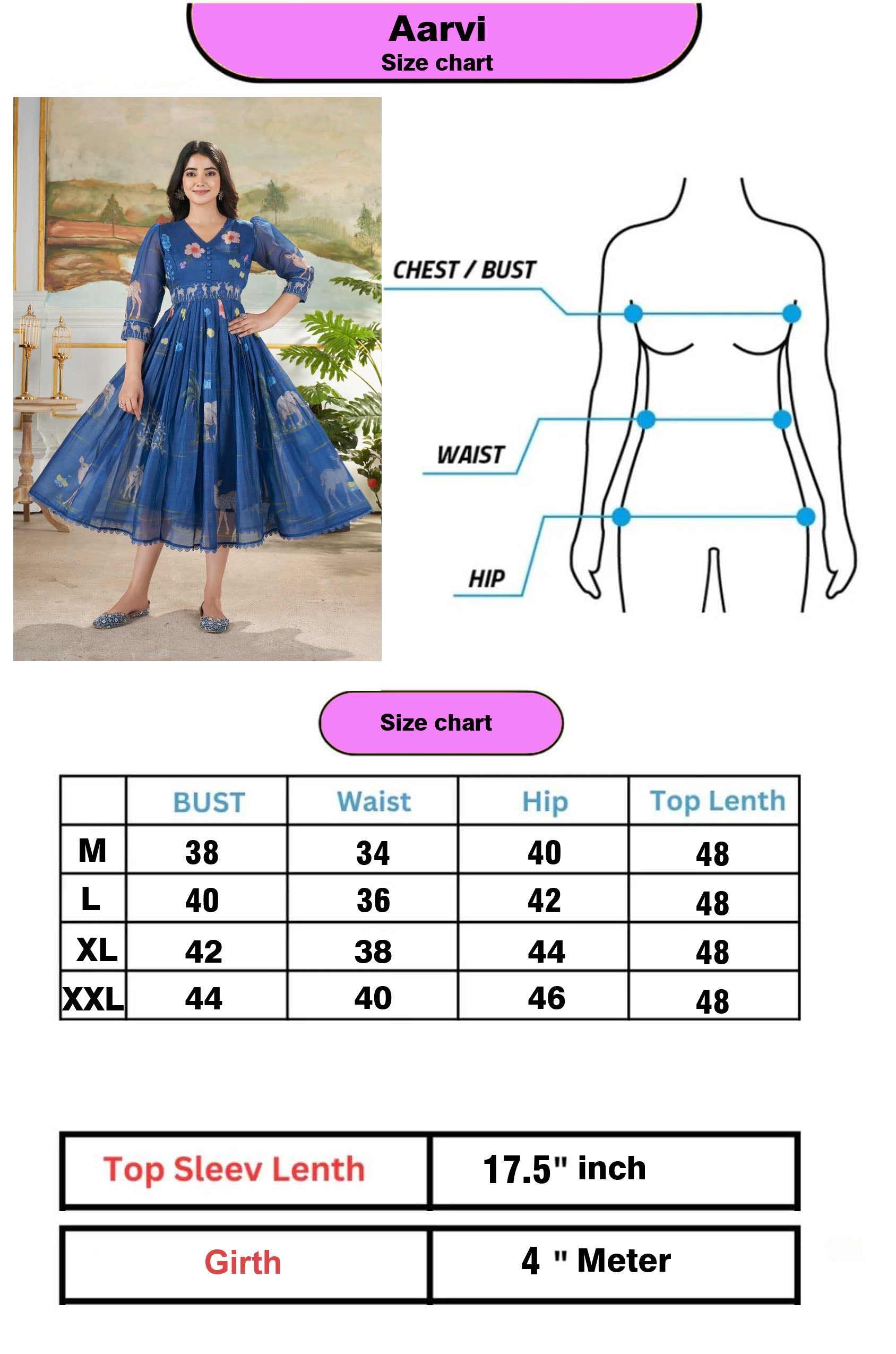 AARVI LONG WESTERN  DRESS