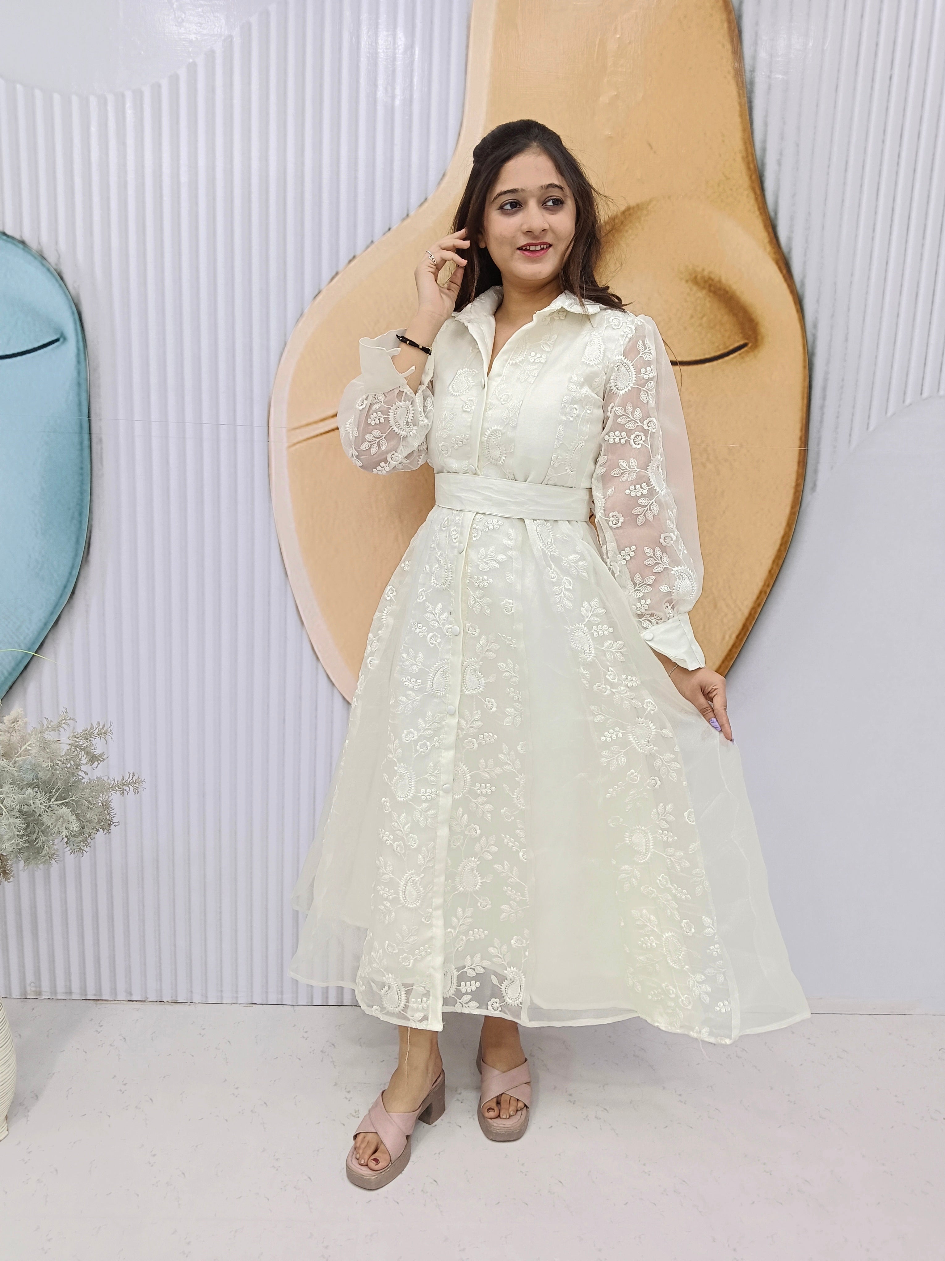 Amirah-Long Western  Shirt Style Dress