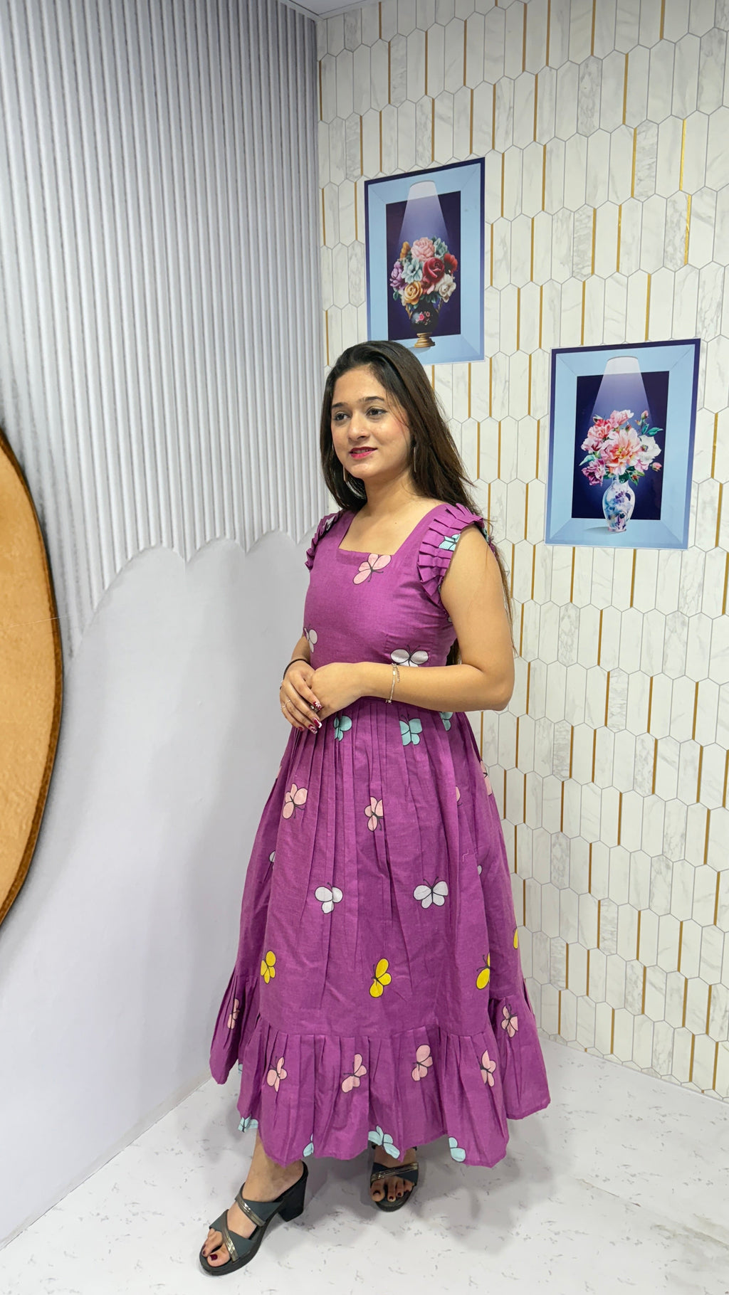 BUTTERFLY-COTTON PRINTED WESTERN FROCK
