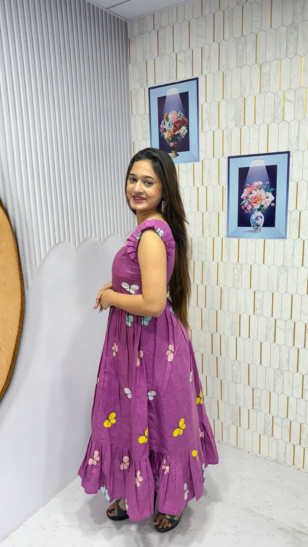 BUTTERFLY-COTTON PRINTED WESTERN FROCK