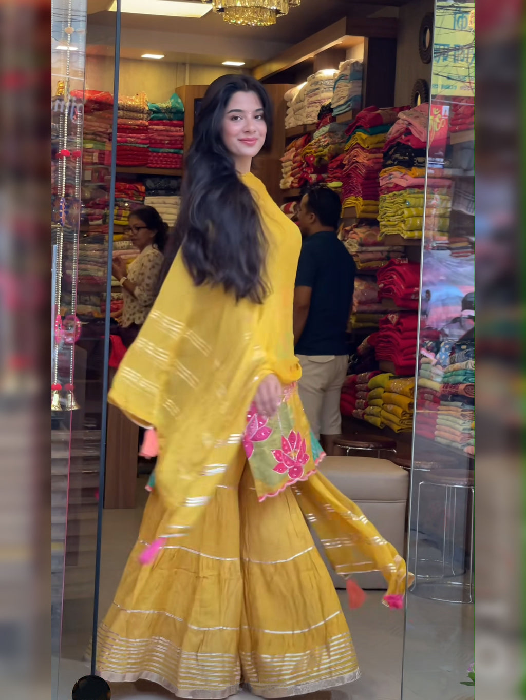 HAYAT- HEAVY FANCY KURTI SARARA PAIR WITH DUPATTA SET