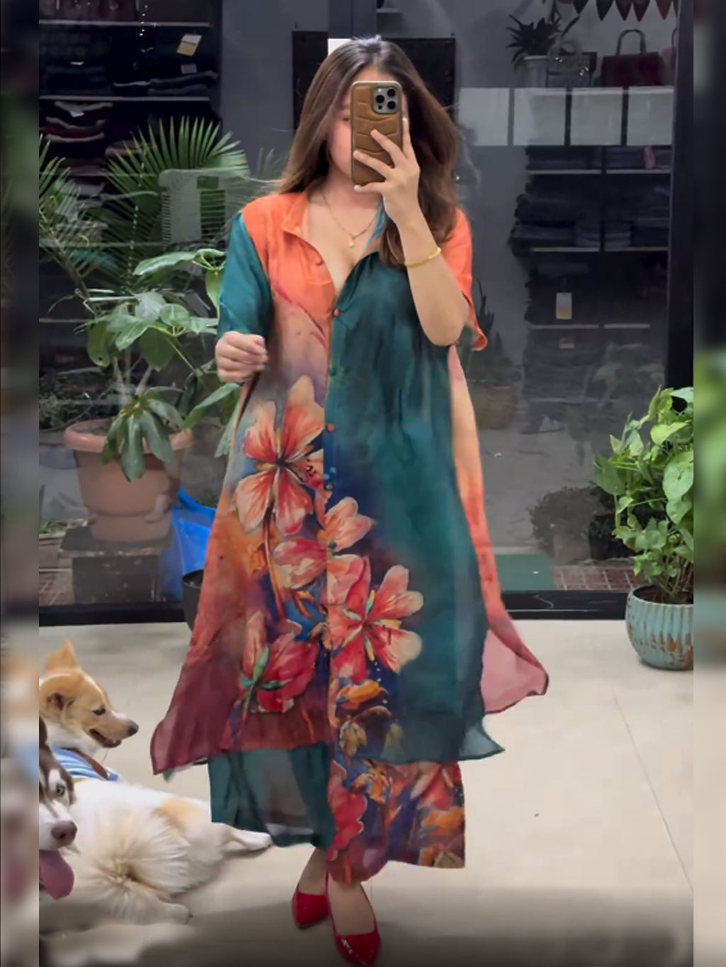 LILY LONG SHIRT STYLE DRESS