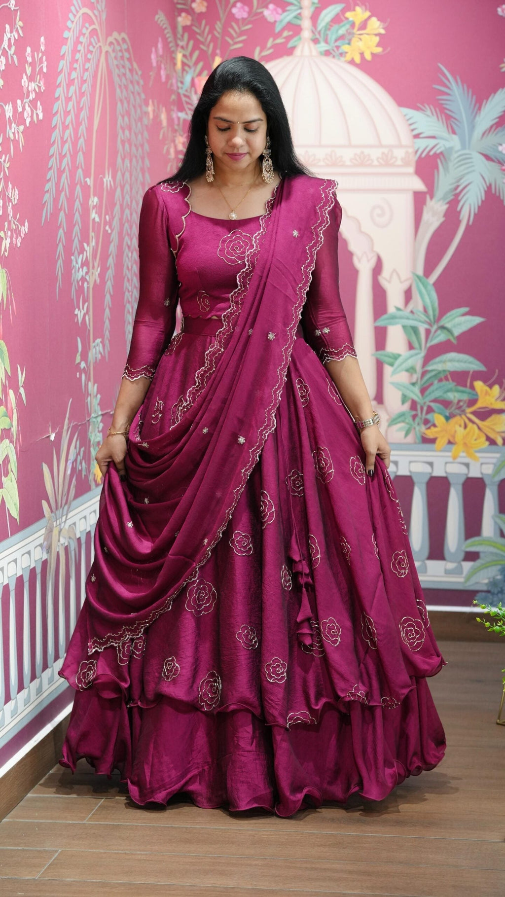 Amaanat-Designer Lehenga Set with Peplum-Style Blouse & Dupatta