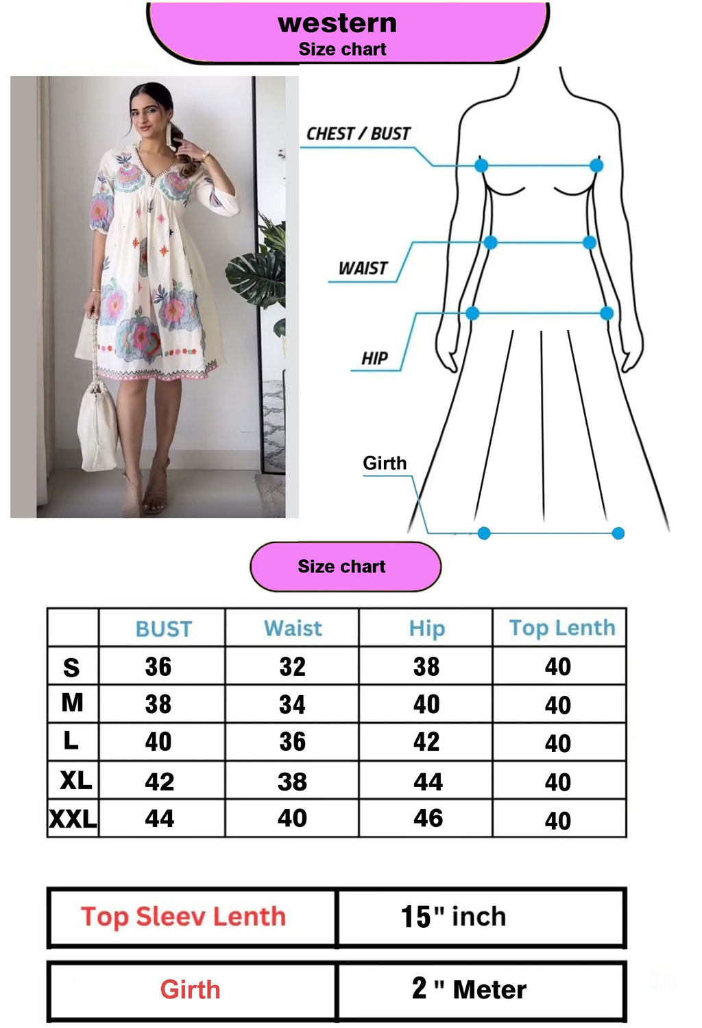 Sunlite- Knee Length Floral Top Dress