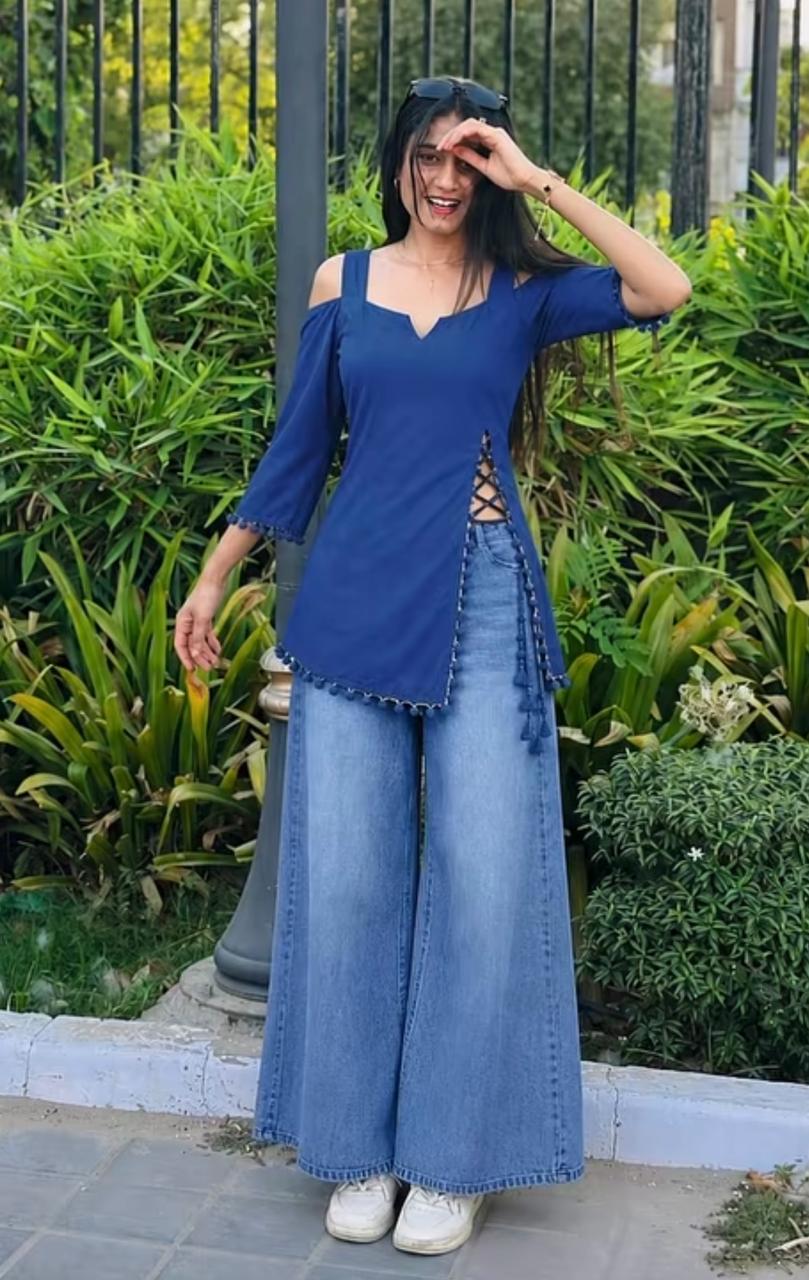 JUGNOO-Women Stylish Denim Top(ONLY TOP)