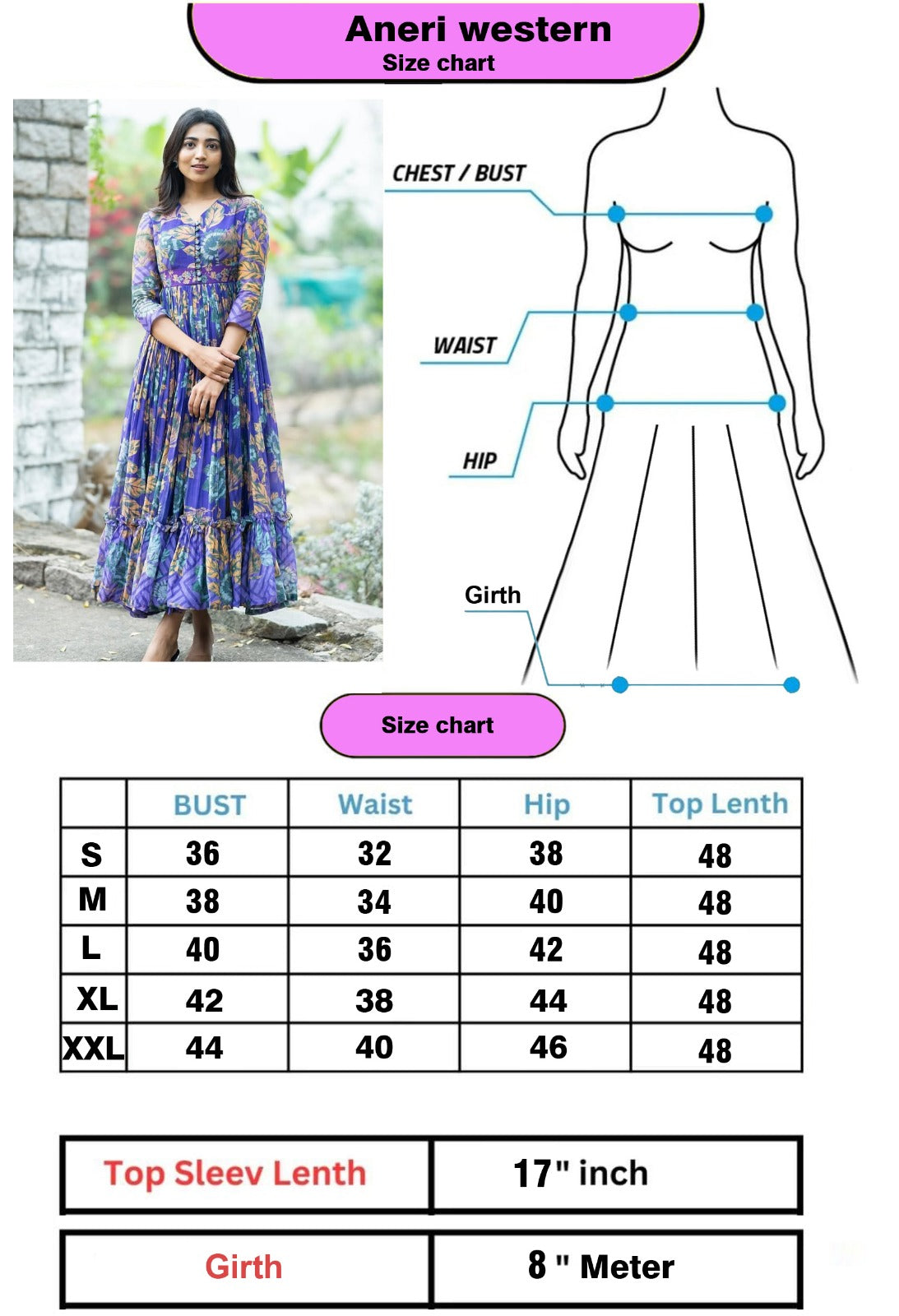 ANERI-Long Western Dress