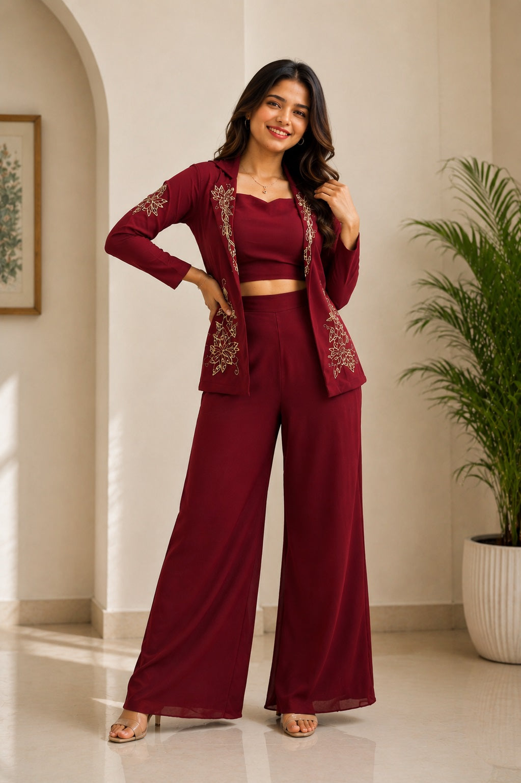 Mouly-Three Piece Suit (Top + Bottom + Jacket Style)