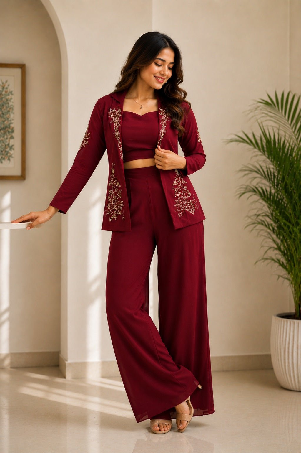 Mouly-Three Piece Suit (Top + Bottom + Jacket Style)