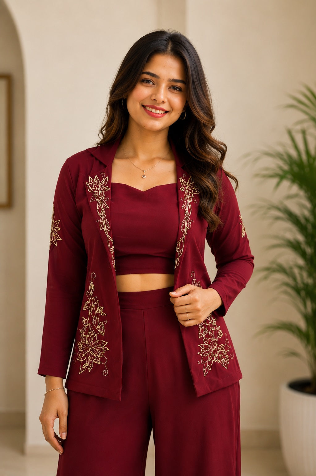 Mouly-Three Piece Suit (Top + Bottom + Jacket Style)