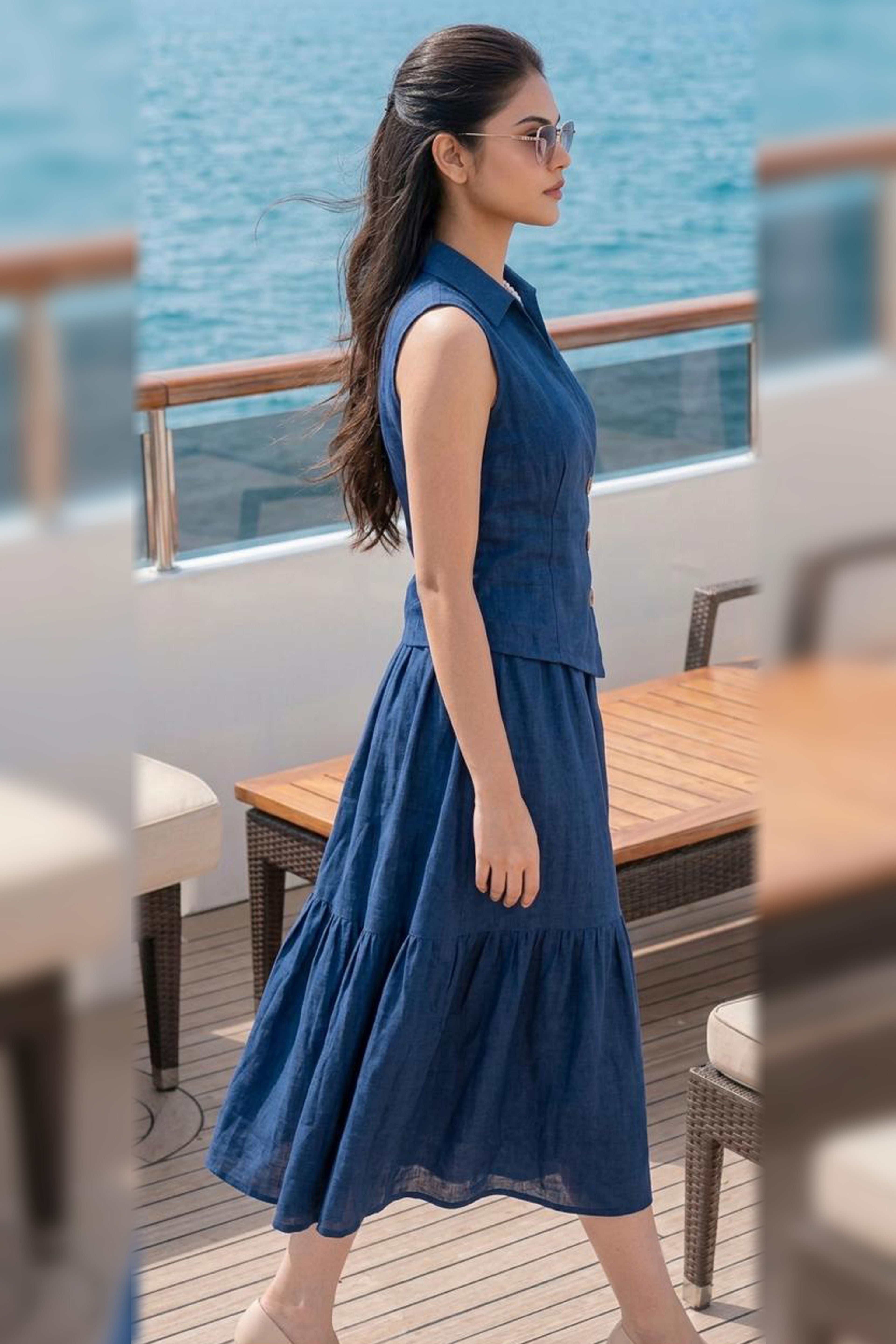 BlueSky-Women's Top Skirt Co-Ord Set