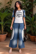 Fornia- Printed  Denim Look Co-Ord Set