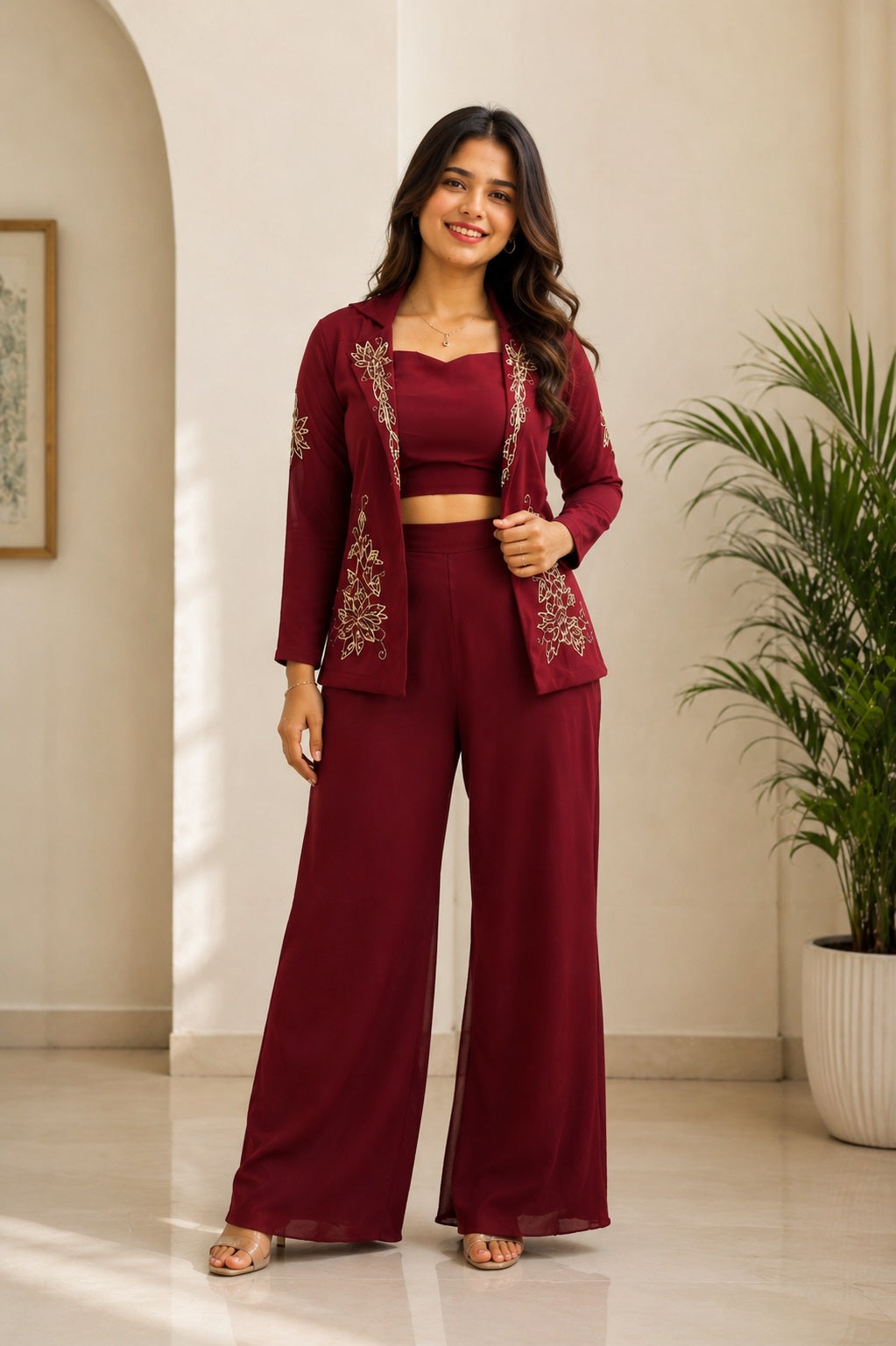 Mouly-Three Piece Suit (Top + Bottom + Jacket Style)