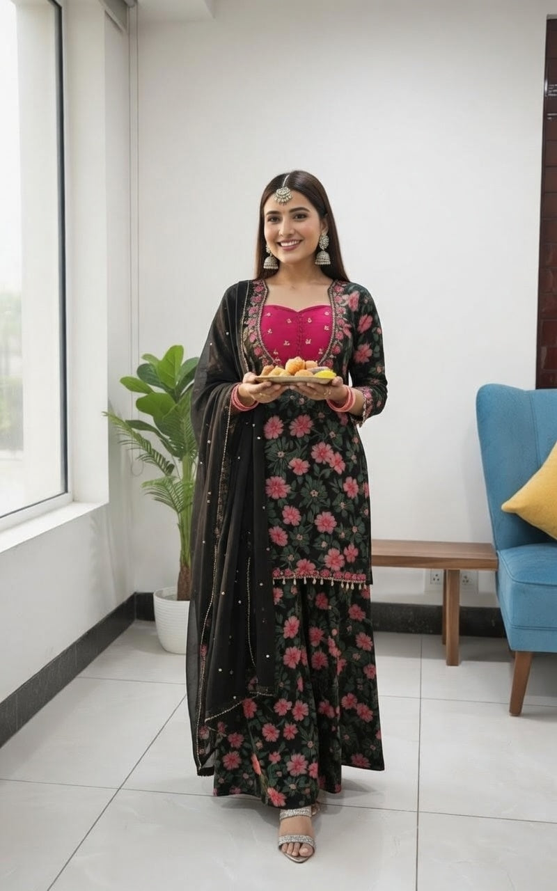 Savari-Designer three Piece Suit Set