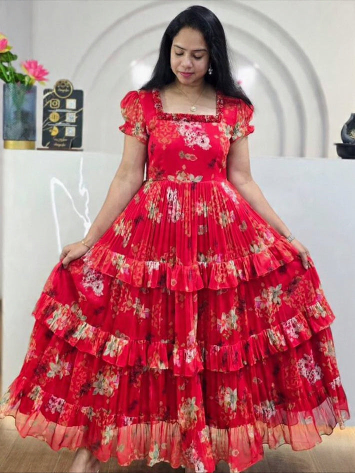 khanzan-Long Western Dress