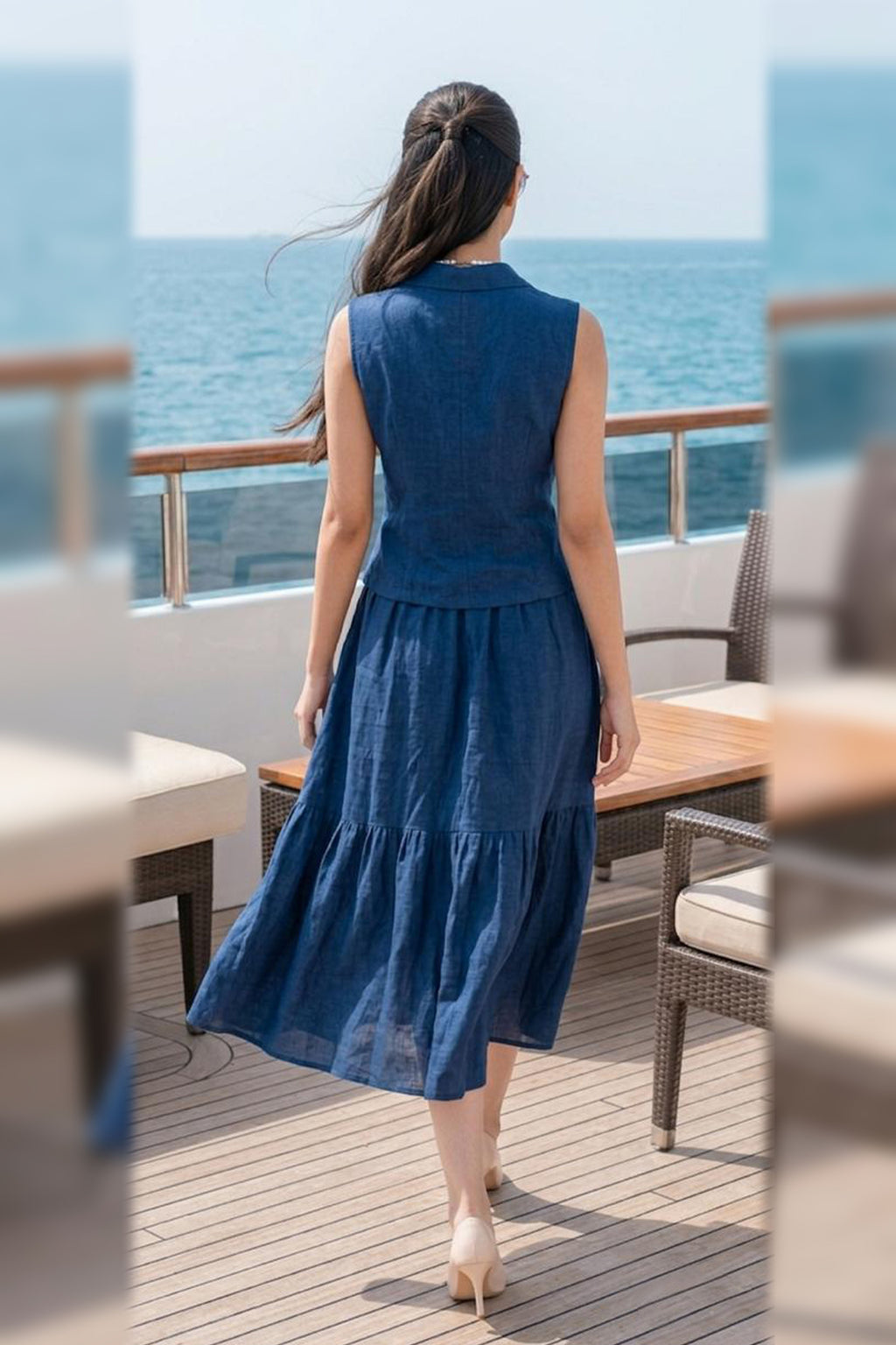 BlueSky-Women's Top Skirt Co-Ord Set